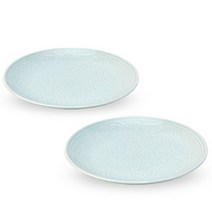 광주요 백자 음양각 목단문 원형접시30, 2개
