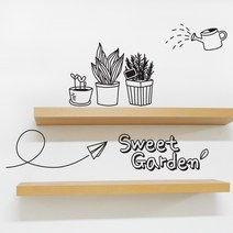 투페이지 디자인스티커 P002 스위트가든, 검정색