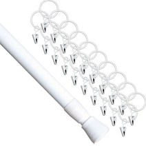 준앤컴퍼니 스프링 22mm 압축봉 8호 130~240cm + 집게링 20p, 화이트