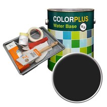 노루페인트 컬러플러스 페인트 4L + 도구 세트, 1세트, 팬텀블랙