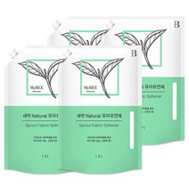 마이비 새싹 내추럴 유아유연제 리필형, 1.2L, 4개