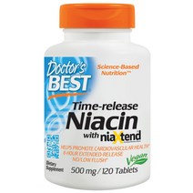 닥터스베스트 타임-릴리스 니아신 500mg 타블렛 글루텐 프리 비건, 120개입, 1개, 120정