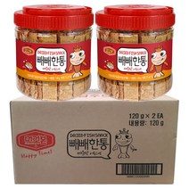 머거본 빼빼한통 매운맛 어포스낵, 120g, 2개