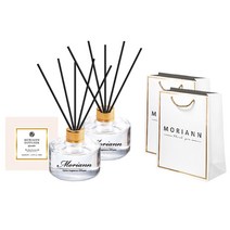 모리앤 골드라벨 디퓨저 200ml x 2개 + 섬유리드 10p + 쇼핑백 2p, 라벤더