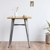 마켓비 빈티지 원목상판 테이블 600 T1101-60W, 건메탈