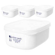나카야 일본 화이트 밀폐용기, 280ml, 4개입, 4p