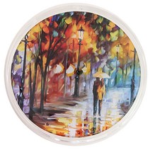 라이프포인트 원형 명화이미지 렌즈케이스, 가을비, 1개