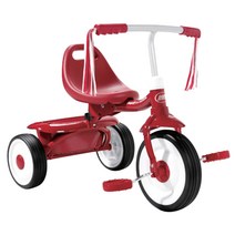 [유모차자전거아기유아세발자전거돌] 라디오플라이어 접이식 유아용 세발자전거, 레드