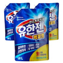 유한젠 산소계표백제 액체형 리필, 1.8kg, 3개