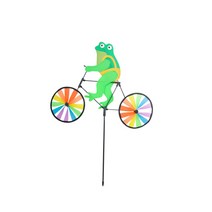 파티쇼 정원용 바람개비 자전거타는개구리, 혼합 색상, 1개입