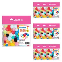 유니아트 G001 2000 퐁퐁 1번 사이즈혼합 폼폼이, 혼합 색상, 10개
