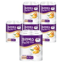 크리넥스 프리미엄 안심 3겹 천연펄프 키친타올 140매, 4롤, 6팩