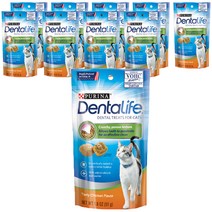 퓨리나 덴탈라이프 고양이 간식 캣 트릿 51g, 닭고기 맛, 10개