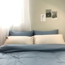 (주)한국침구예진 100수 프리미엄 매트커버 세트 침구 더스티블루