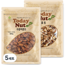 투데이넛 구운아몬드 300g + 호두 250g, 5세트