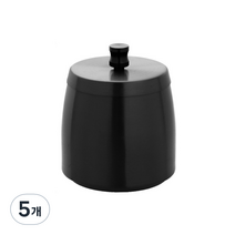 올나인 심플한 스테인레스 재떨이 원뿔형 커버 포함 M, 블랙, 5개