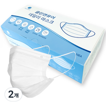 클린앤퓨어 데일리 마스크 대형, 50개입, 2개, 화이트