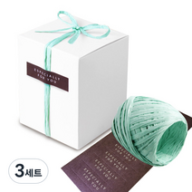 인디케이 모던 화이트 선물상자2호 20p + 라피아 1p +라벨 20p, 혼합 색상, 3세트