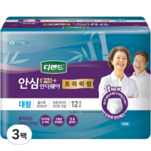 디펜드 남녀공용 프리미엄 안심플러스 언더웨어 성인기저귀 대형, 12매입, 3개