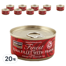 피쉬포캣 고양이 간식캔 70g, 참치 + 새우, 20개