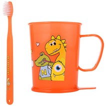 위덴 주니어용 변덕쟁이 칫솔 + 양치컵 세트 8세 이상 오렌지, 1세트