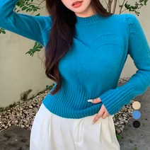 비엔엑스 여성용 비스코스 패턴 라운드 니트