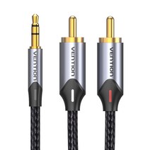 벤션 울트라 직조 3.5mm to 2 RCA 오디오 케이블 혼합색상, BCNBD 0.5m