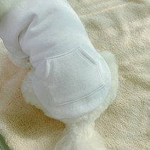 펫디자인 강아지 포켓 맨투맨, 화이트