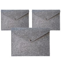 도나앤데코 펠트 서류 파우치 34x25, 그레이, 3개