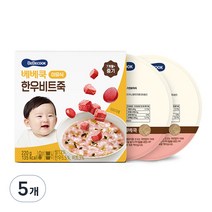 베베쿡 중기 한우비트죽 실온이유식 2p, 혼합맛(한우/비트), 220g, 5개