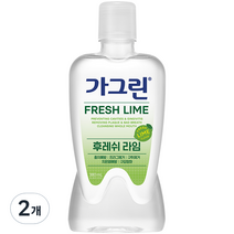 가그린 후레쉬 라임 구강청결제, 380ml, 2개