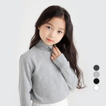 롤리트리 아동용 기본 목폴라 티셔츠
