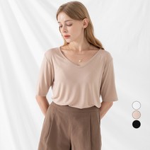 ELLE PARIS 루즈핏 실키 반팔 티셔츠