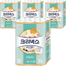 크리넥스 도톰한 천연펄프 3겹 카카오 화장지 30m, 30롤, 4개