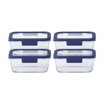 네오플램 글라쎄 내열유리 밀폐용기 800ml, 단품, 4개