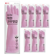 롯데이라이프 착한 고무장갑 대, 핑크, 대(L), 8개