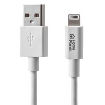 홈플래닛 아이폰 라이트닝 고속 충전케이블 MFI 인증 PVC, 1m, 화이트