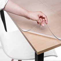 쾌청 식탁용 라운드컷 테이블 매트, 투명, 120cm x 75cm x 2mm