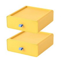 차이나다 다용도 수납 정리 미니서랍, 옐로우, 2개