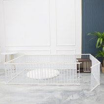 21세기트랜드 강아지 안전문 울타리 풀오픈도어 16칸, 화이트