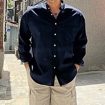 파이브라지 빅사이즈 오버핏 여름 린넨 프리미엄 포켓 헨리넥 차이나셔츠