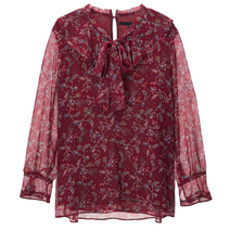 조이너스 플로럴 모티브 프릴카라 블라우스 JABF8-WRB110