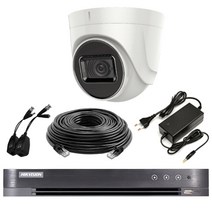 하이크비전 CCTV 4K 800만화소 실내용 돔 카메라 녹화기 발룬UTP 40m 세트
