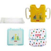 피셔프라이스 치즈케이스+ 치즈케이스파우치 + 두유케이스 + 요쿠르트 빨대 50p, 블루, 1세트