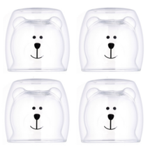 갈랑트리 홈카페 곰컵 투명 이중 유리컵, 4개