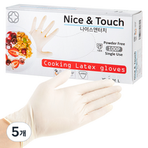 나이스앤터치 요리용 라텍스장갑, 소(S), 5개