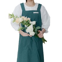 심플 면 데일리 앞치마 G_RD_36, 그린  딥, 1개