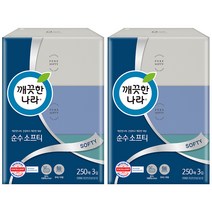 깨끗한나라 순수 소프티 각티슈 250p, 3개입, 2개