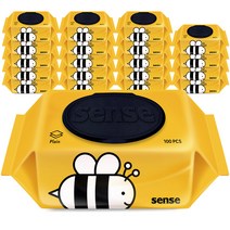 센스 물티슈 꿀벌 캡형, 100매입, 20개