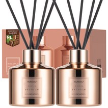 쿤달 퍼퓸 디퓨저 로즈골드 에디션 200ml 2개 + 섬유스틱 10개, 자스민우디향